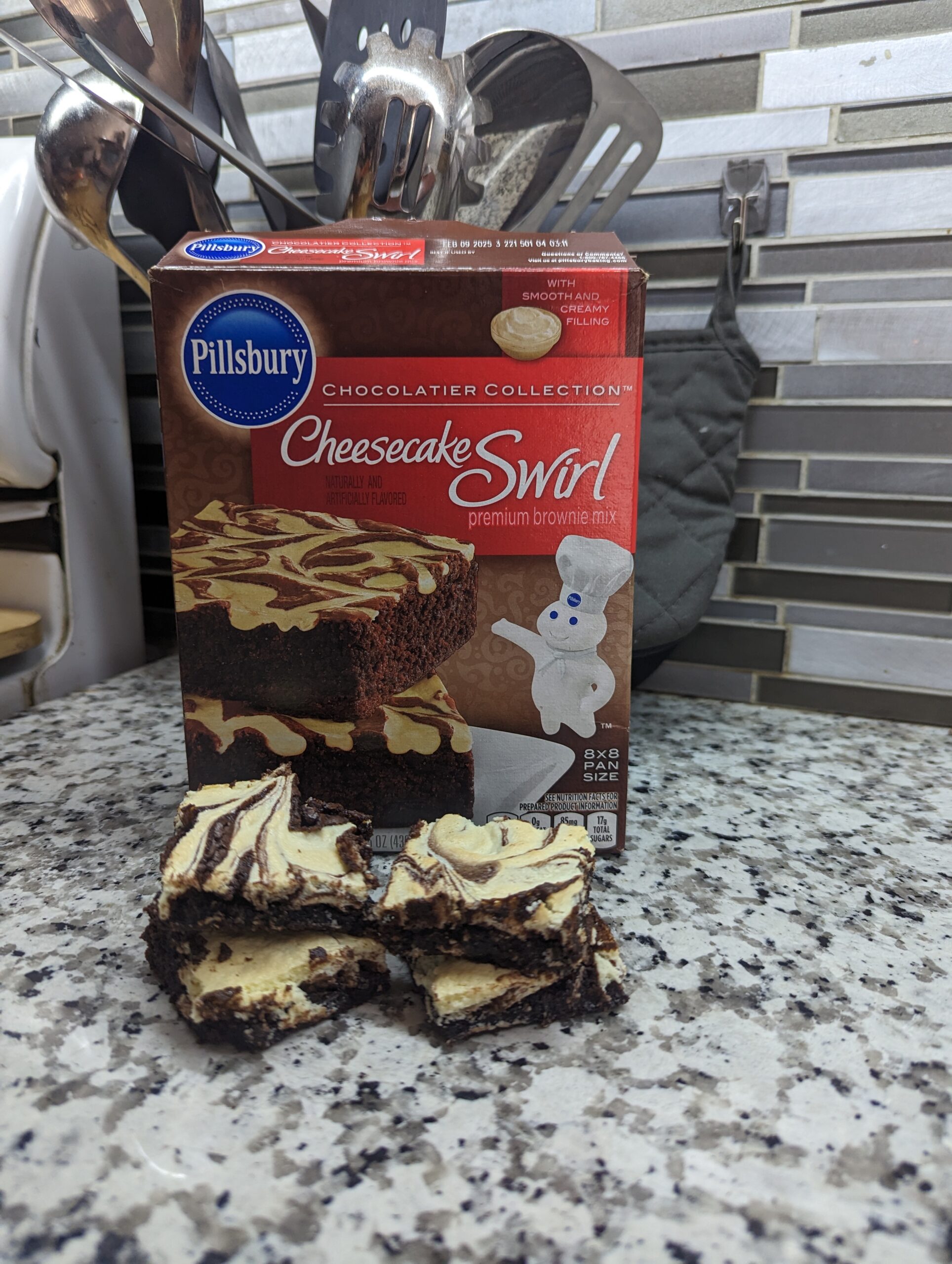 Testing Pillsbury’s Cheesecake Swirl premium Brownie Mix