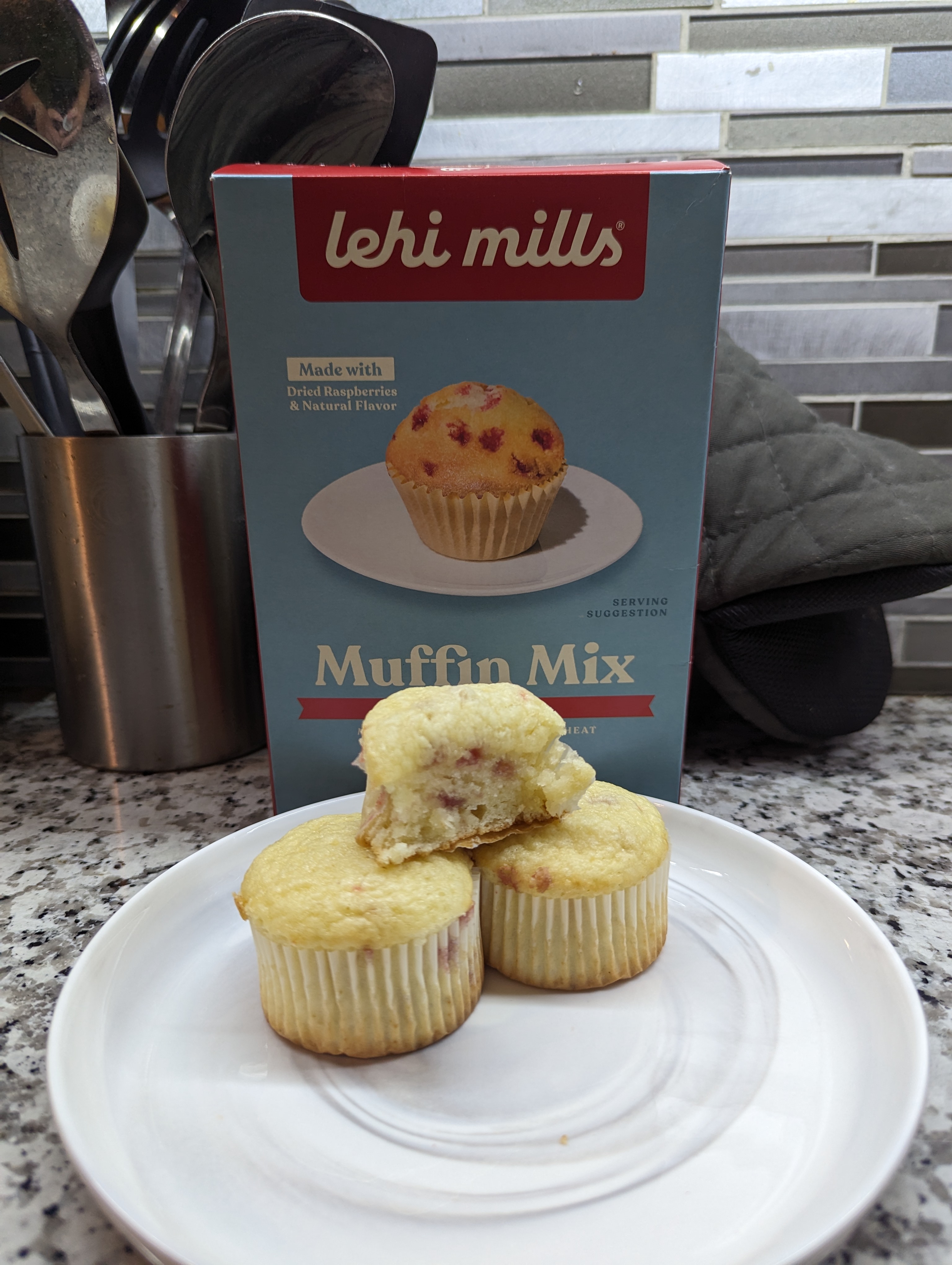 Trying a new brand, Lehi Mills’ Raspberry Muffin Mix