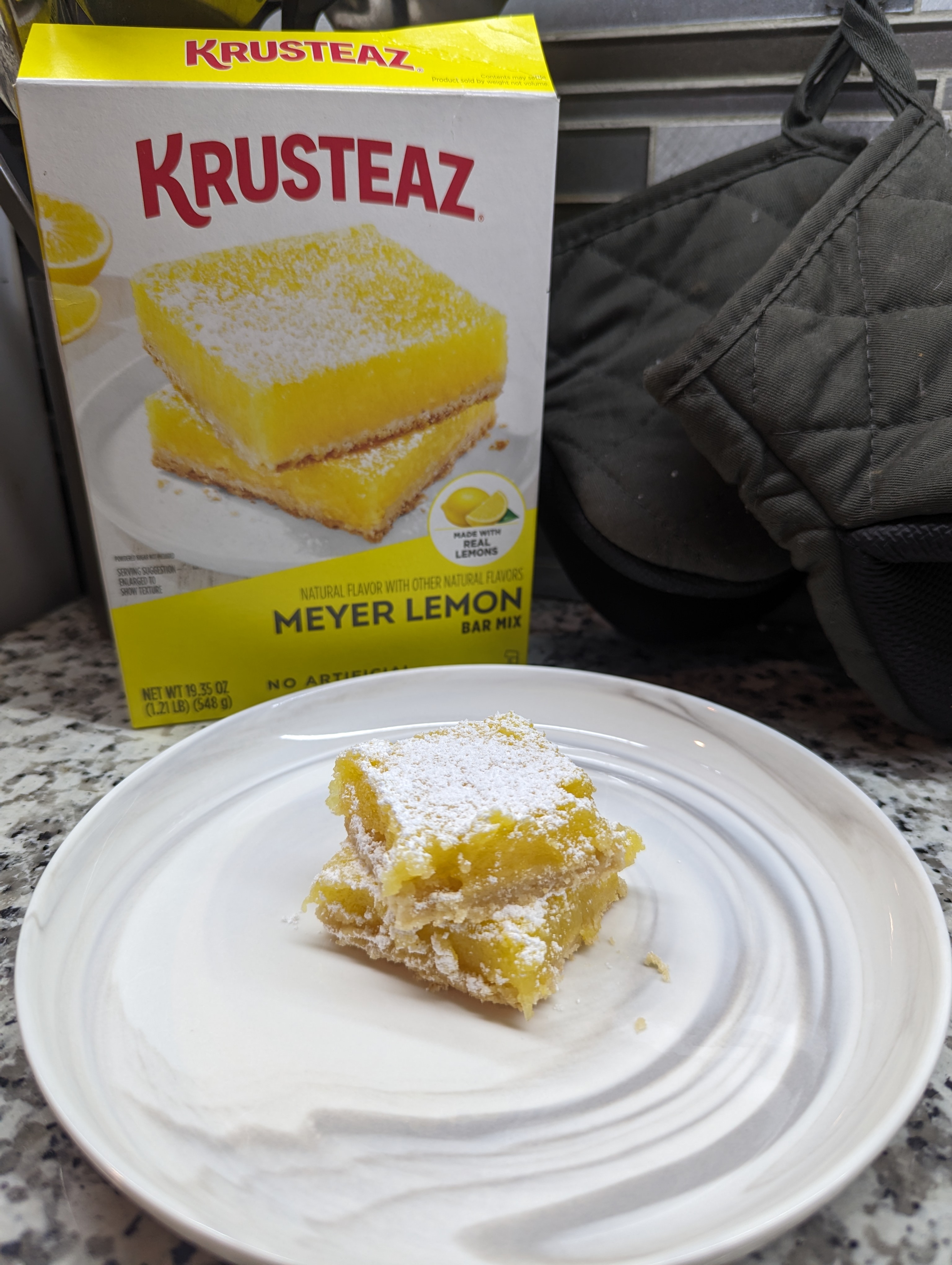 Reviewing Krusteaz’s Meyer Lemon bar box mix