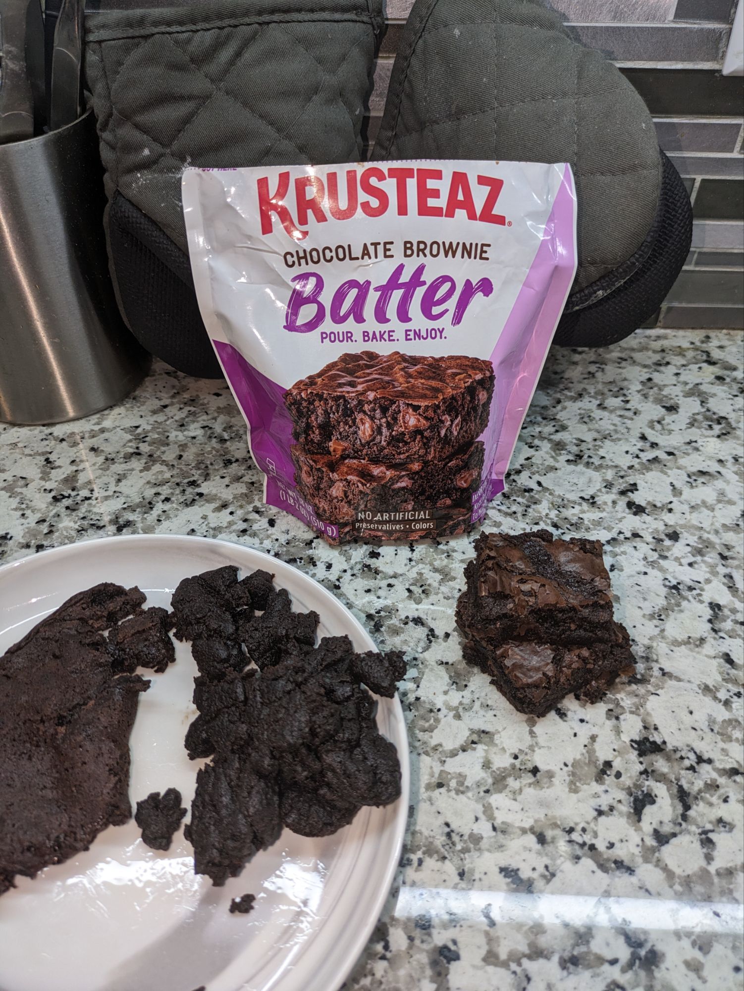 Trying Krusteaz’s Premade Brownie Batter and Scrambled Brownies